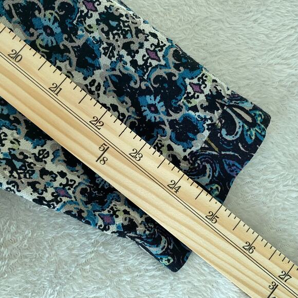 J. Jill Boho Floral Tunic Blouse Top‎ Women M Blue Cottagecore Coastal Grandma - Picture 10 of 11